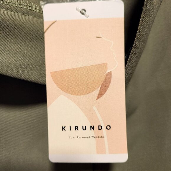 KIRUNDO Women's Size XL Army Green Casual Summer Shorts‎ Elastic Waist Pleated - Picture 4 of 7